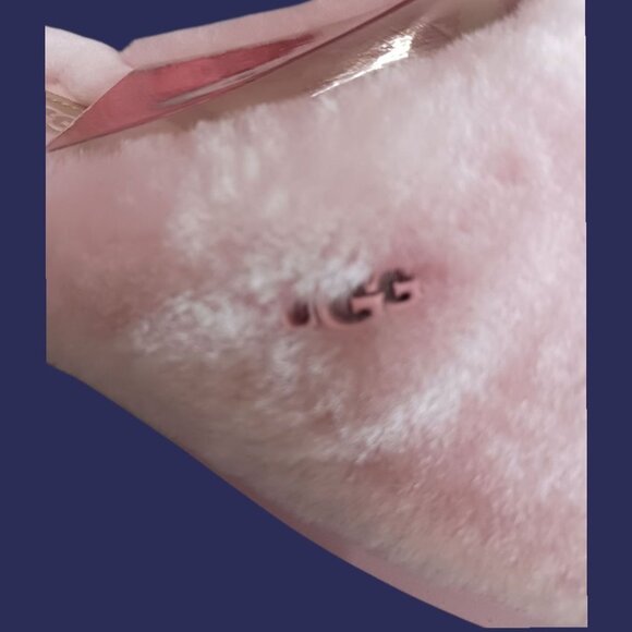 UGG Womens Annia Peep Toe Slippers Faux Fur Open Toe Cozy Soft Pink Size 7 - Picture 9 of 12